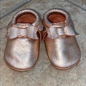 Freshly picked rose gold moccasins